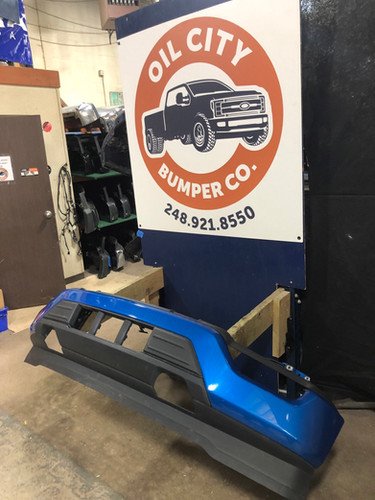 2021 2022 2023 ford f150 front bumper oem painted no park assist Velocity Blue
