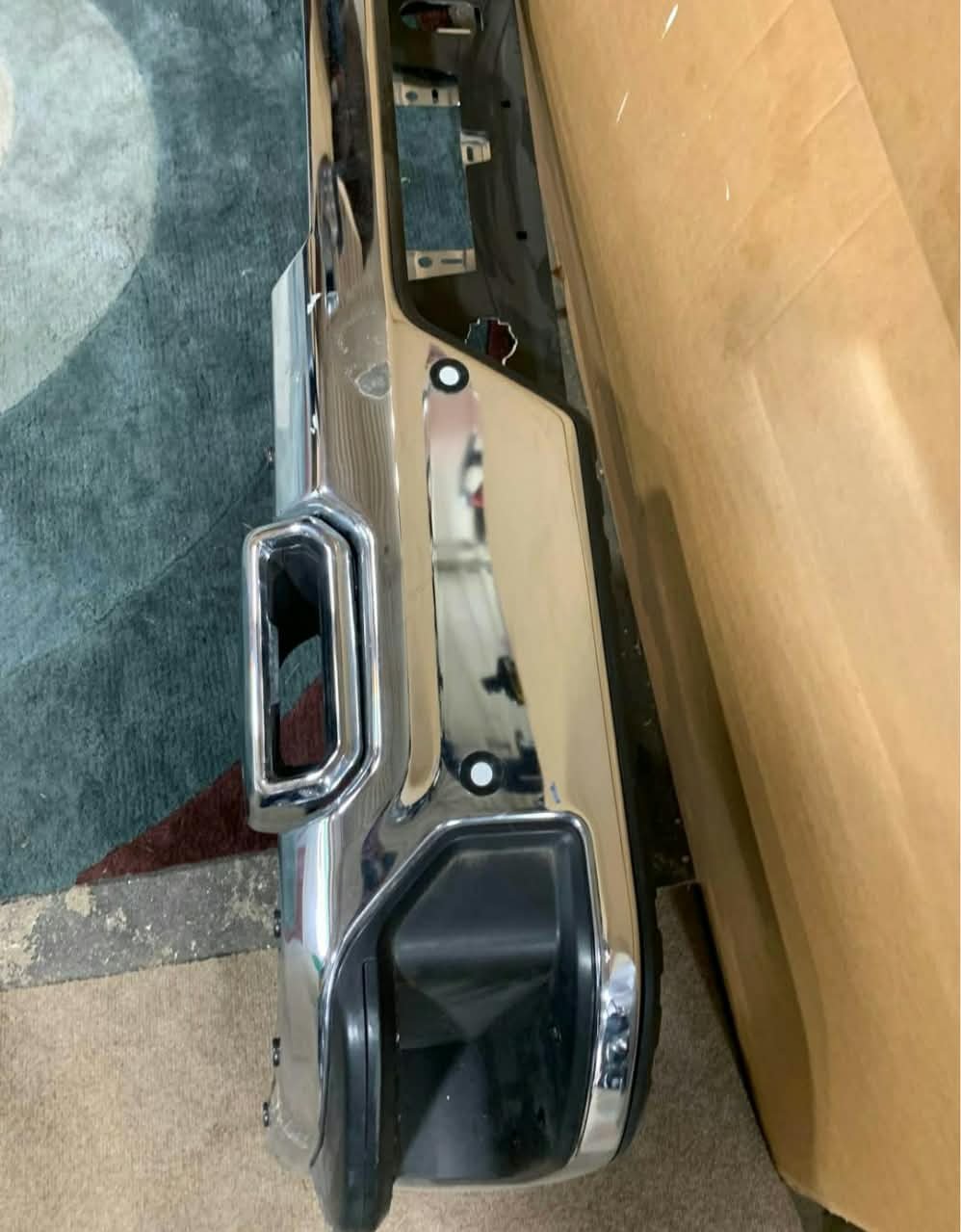 Rear bumper Chevy Silverado GMC Sierra 1500 half ton Chrome dual exhaust no P/A - Image 2