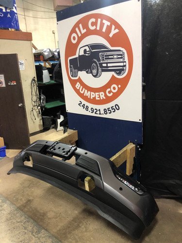 Carbonized Gray Ford f150 front bumper 2021-2023 w Park assist holes
