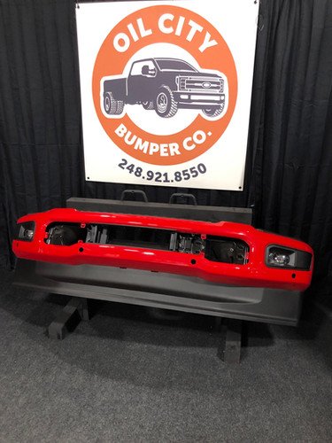 Race Red ford f250 f350 front bumper OEM 2023-2027 w sensor and fog